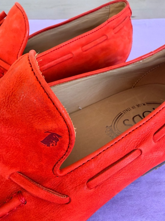 TOD\'S Men\'s Orange Suede Loafers Size 7 main image 5